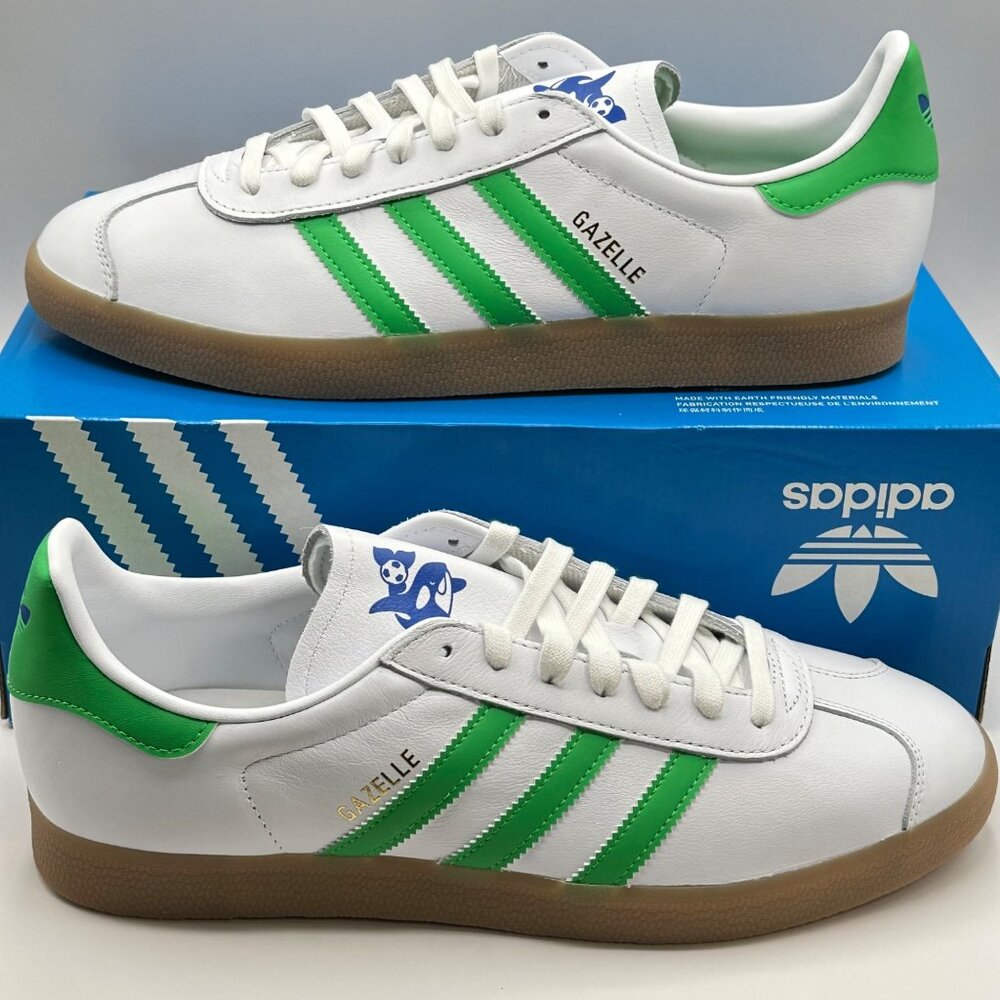 Men's Adidas Gazelle Seattle Sounders Low Casual Shoes White IG6434 NEW Sz 12 - Picture 1 of 14